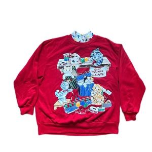 Vintage Christmas Cat Pullover